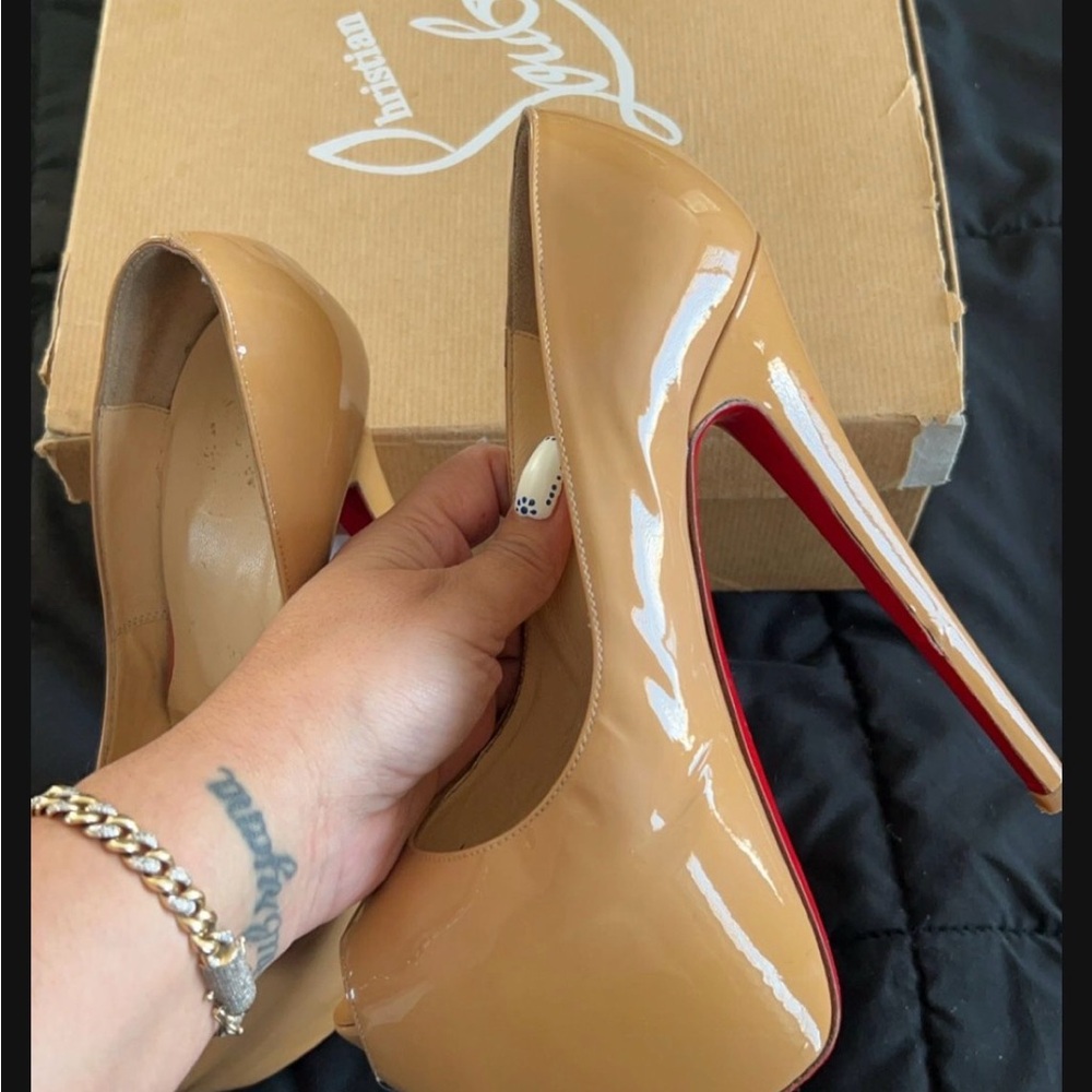 Christian Louboutin Nude Patent Leather Heels